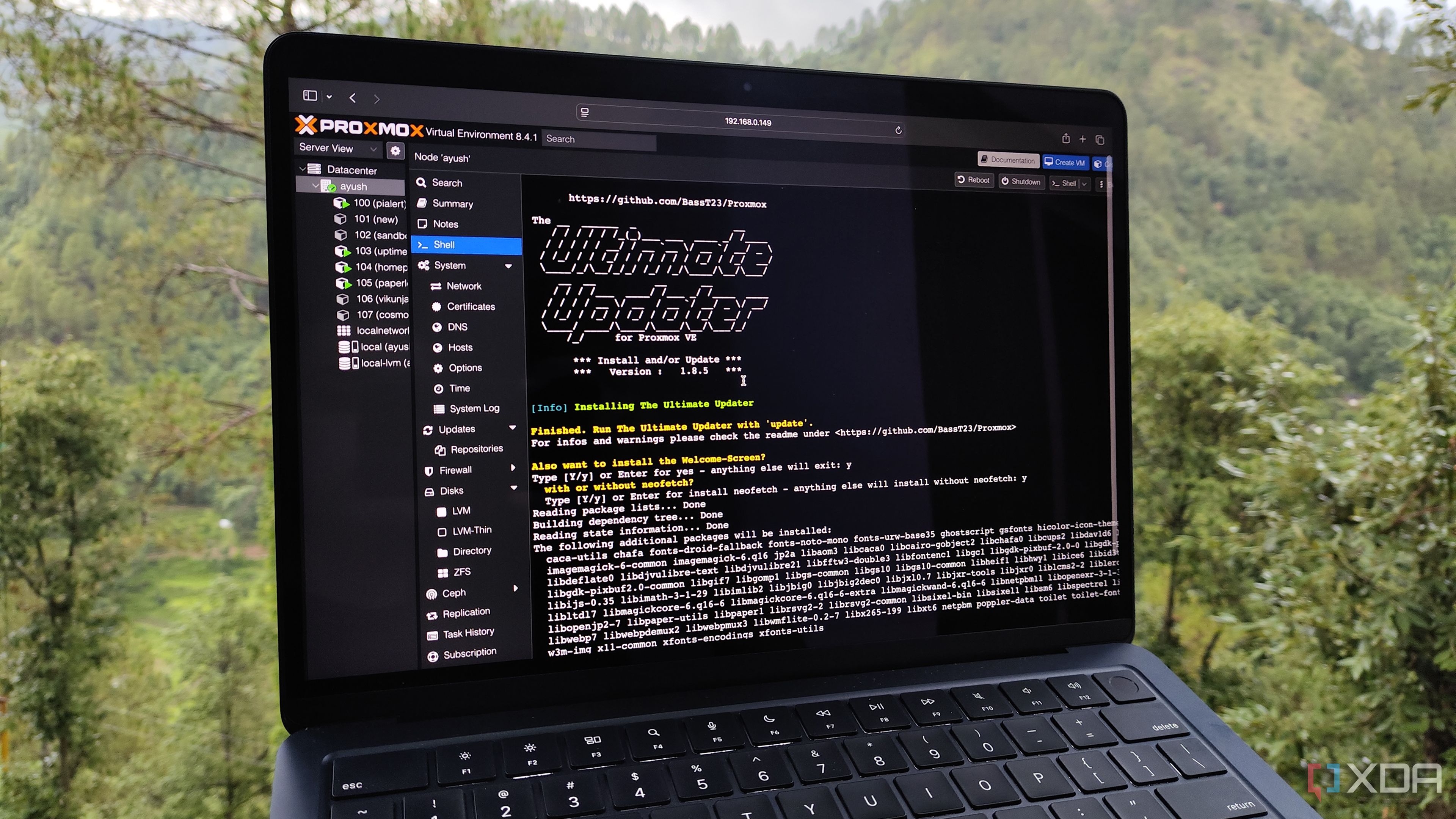 Agreeing to install the Ultimate Updater package