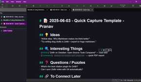 Quick notes template Zettlr