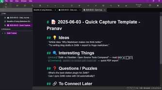 Quick notes template Zettlr