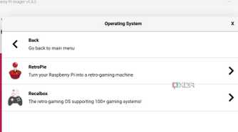 screenshot of raspberrypi imager os seletion page