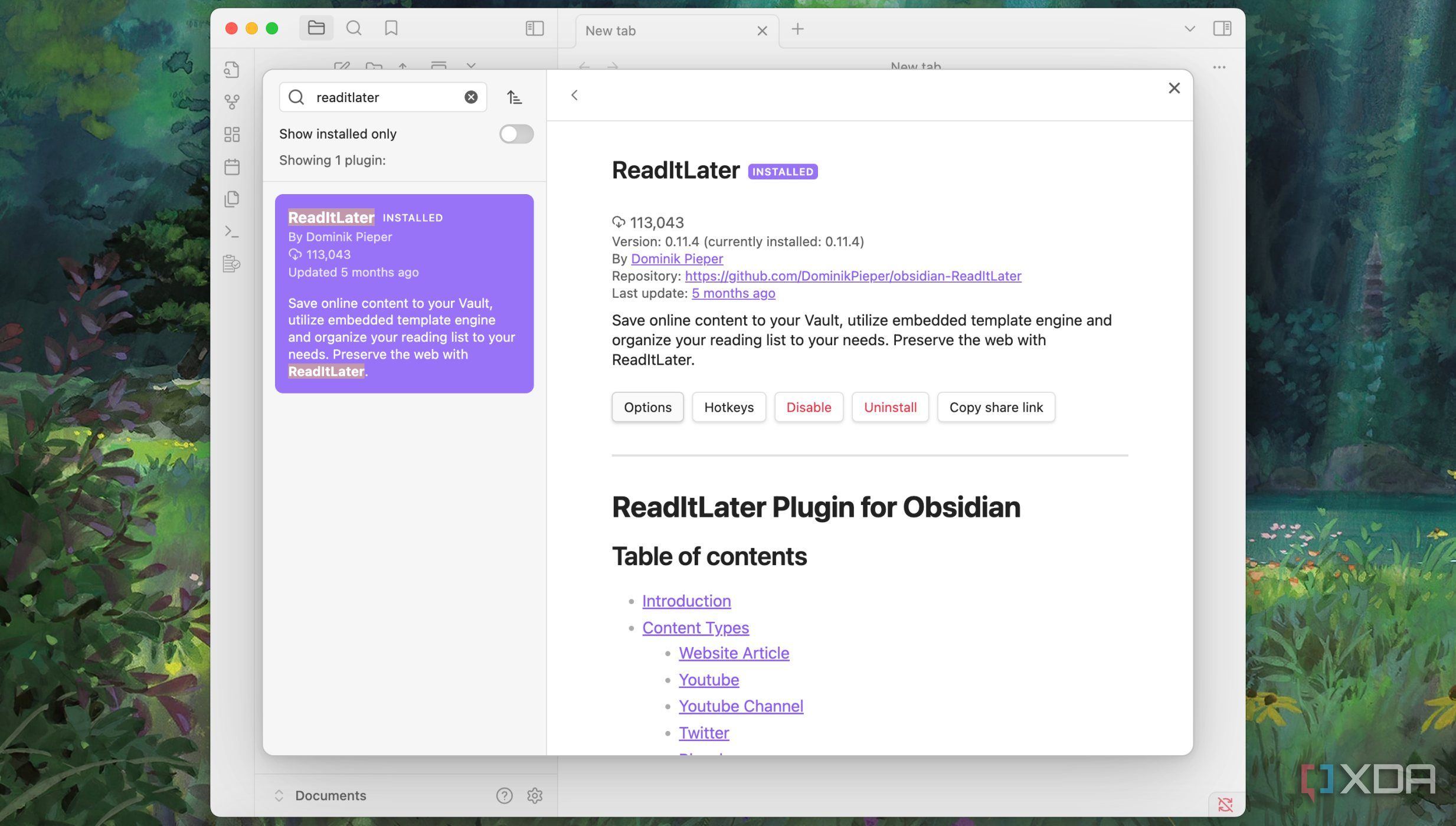 This free Obsidian plugin helps me save content to read it later