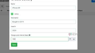 create battery in Grocy