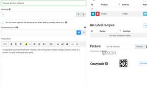 edit recipe in Grocy