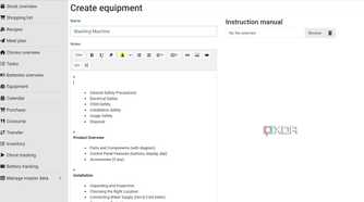 Create equipment in Grocy