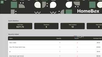 HomeBox main page