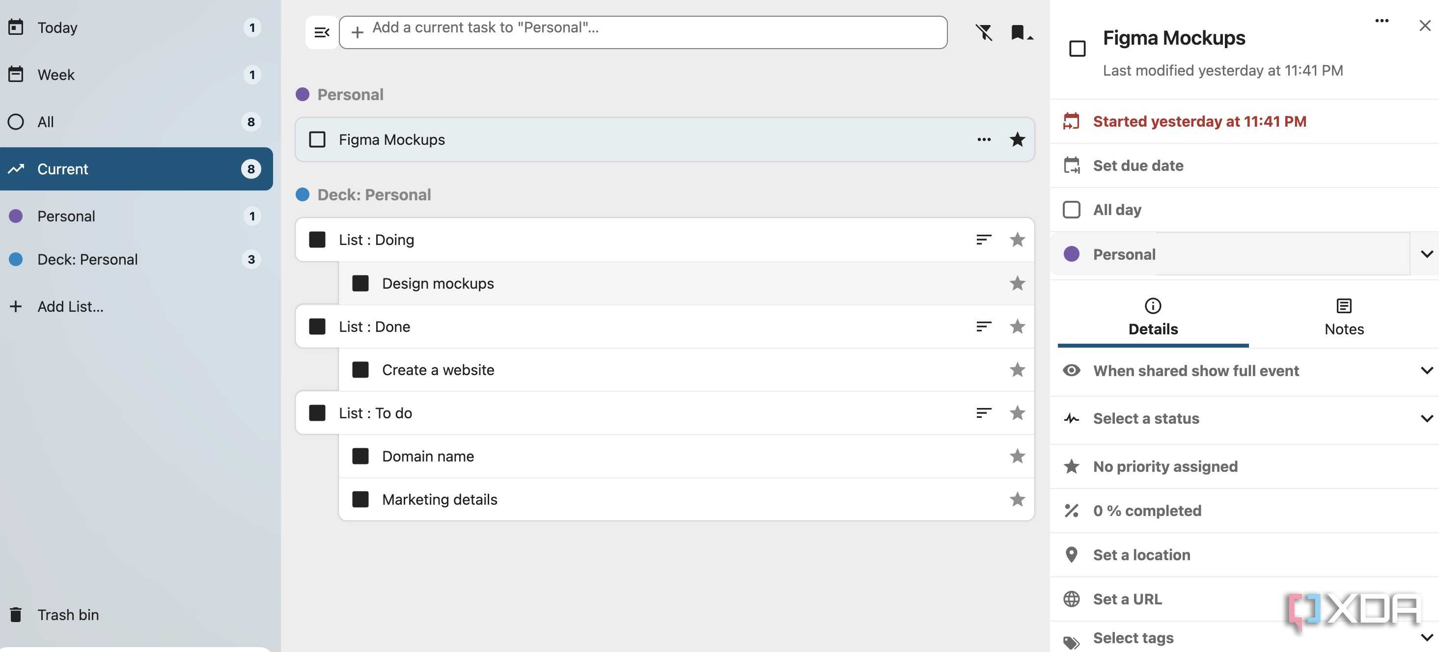 Nextcloud add task