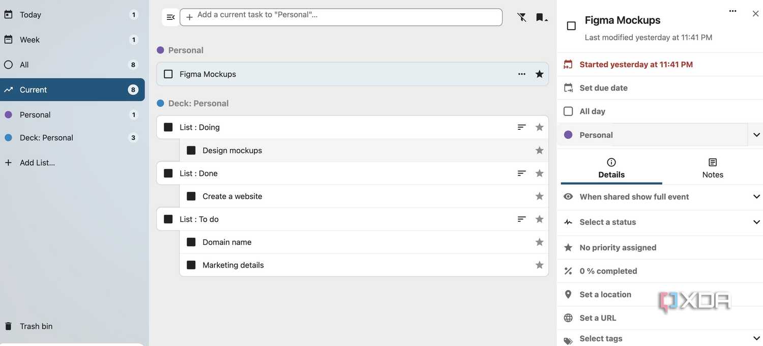 Nextcloud add task