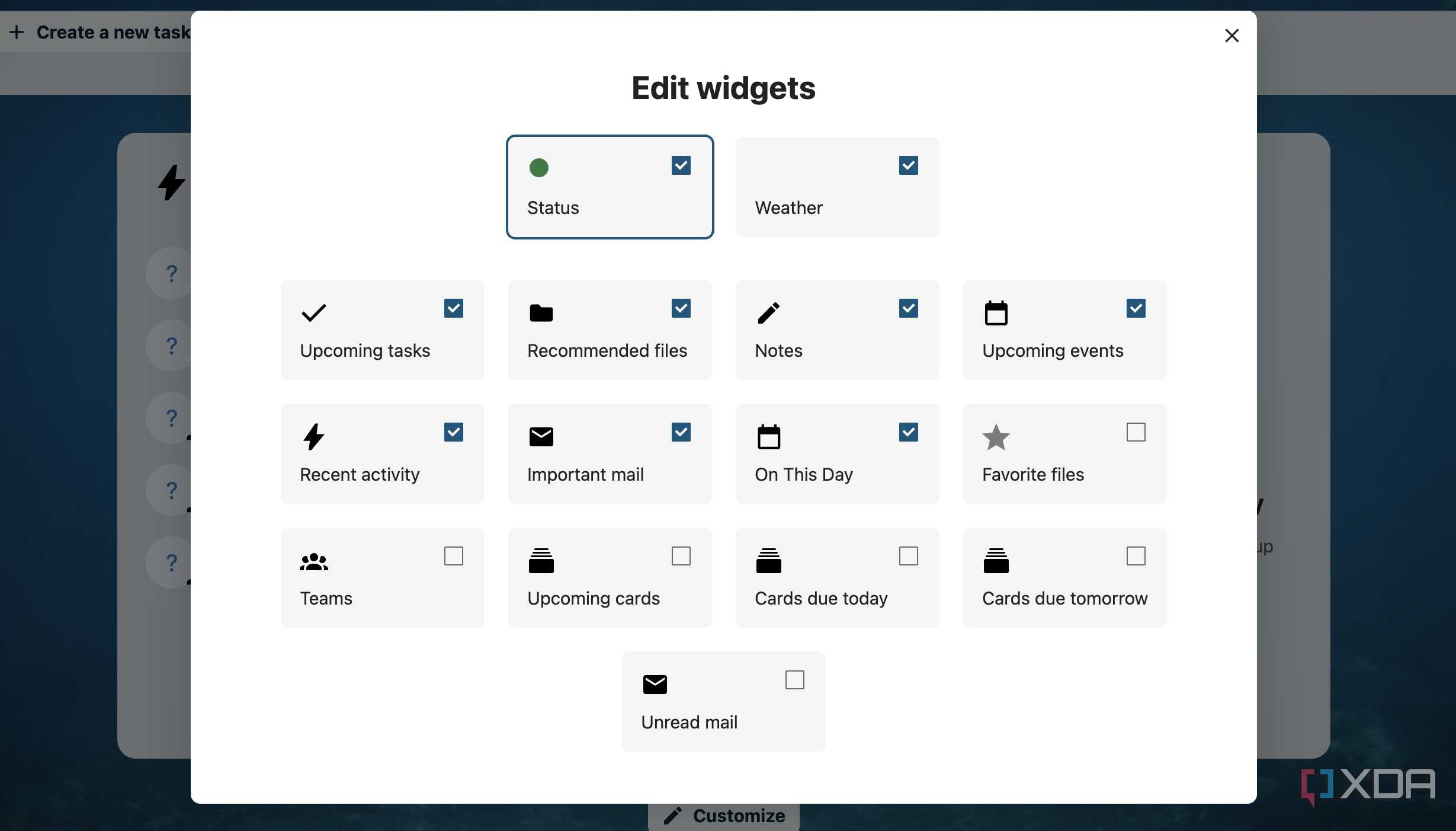 Nextcloud widgets