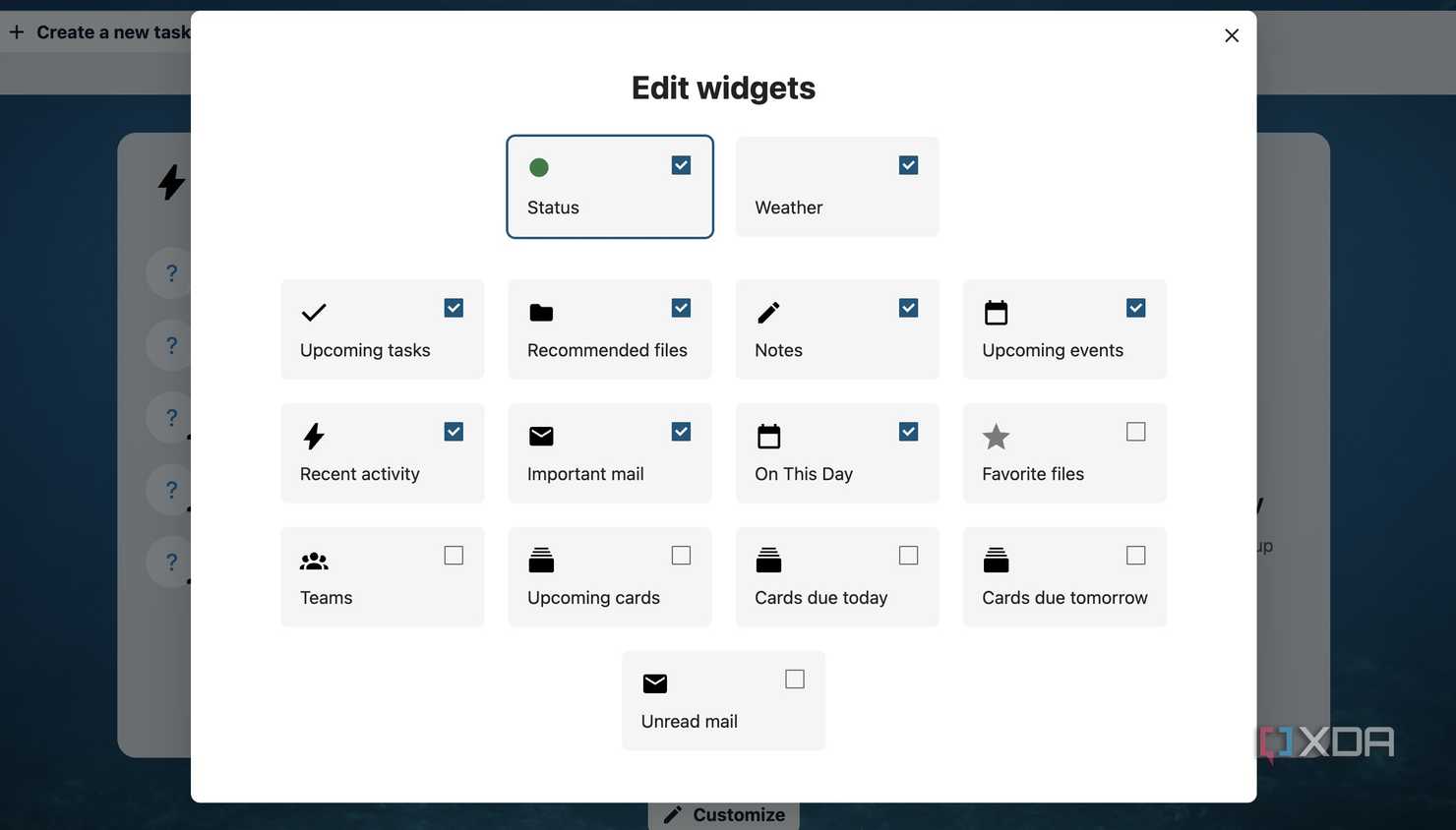 Nextcloud widgets
