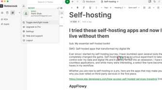 Notesnook account details