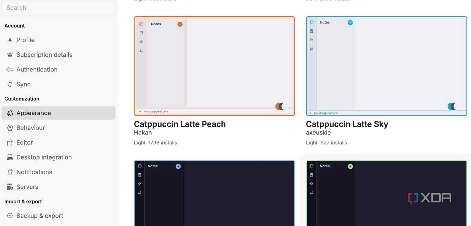 Notesnook themes