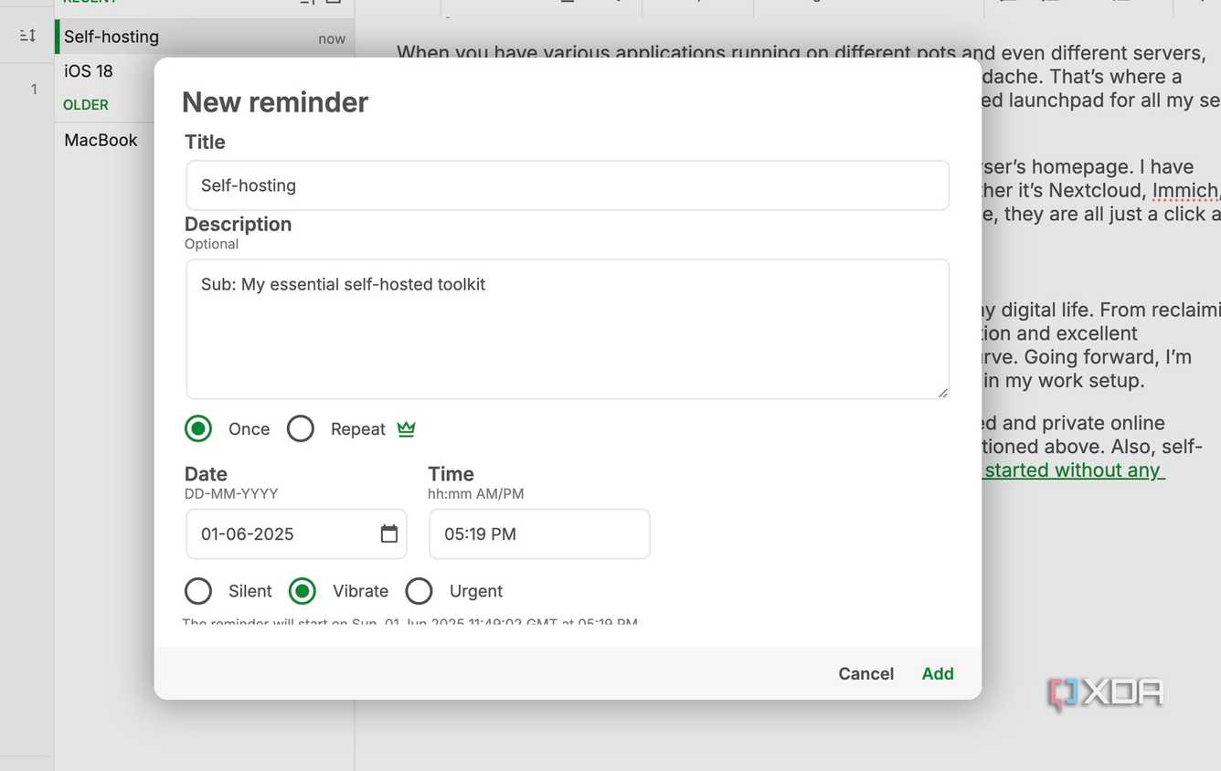Notesnook reminders