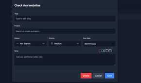 Tududi create tasks
