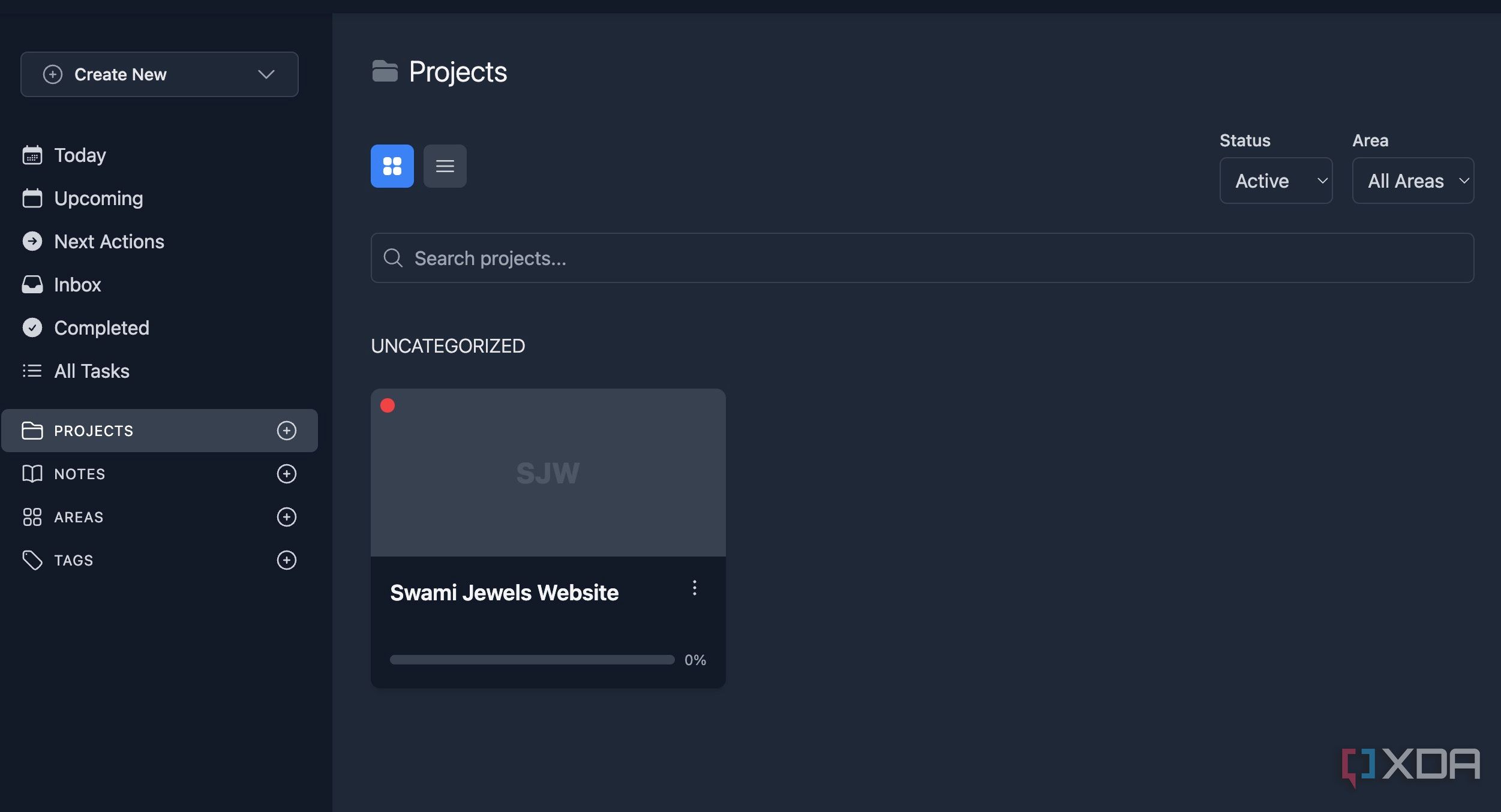 Tududi project cards
