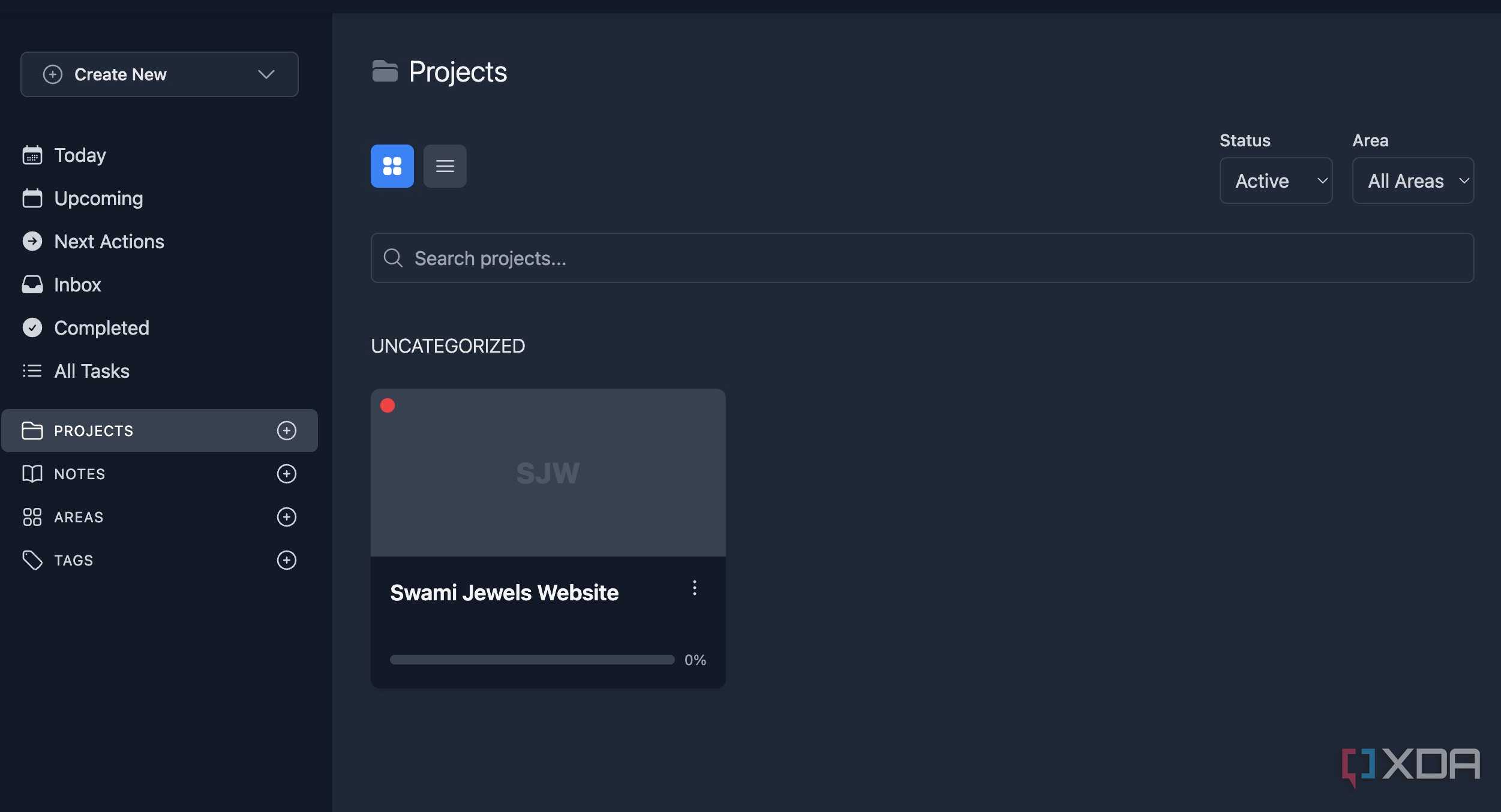 Tududi project cards