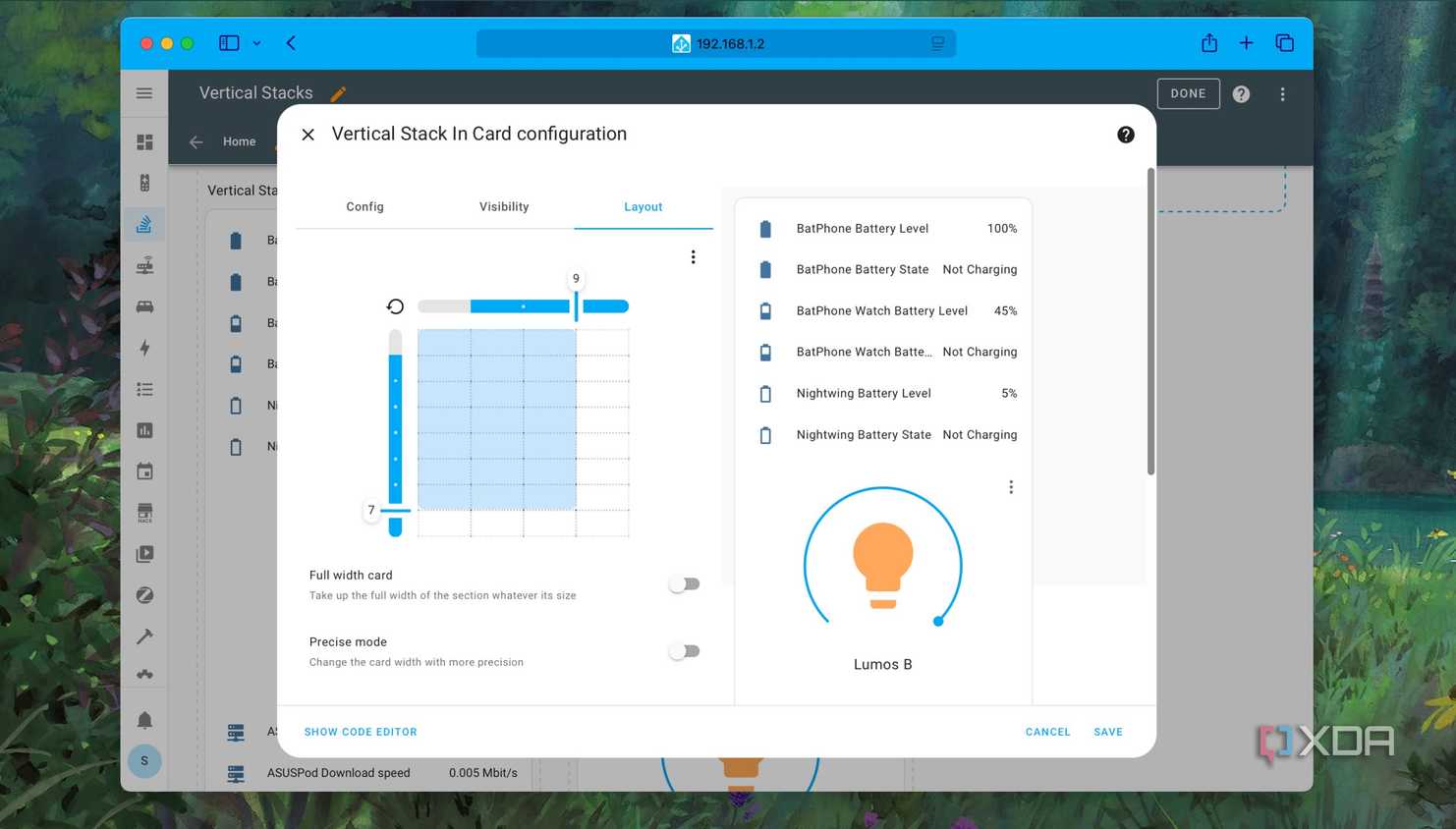 Resize the Vertical Stack in Card in Home Assistant