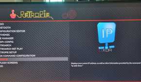 photo of a retropie checking system IP with showIP