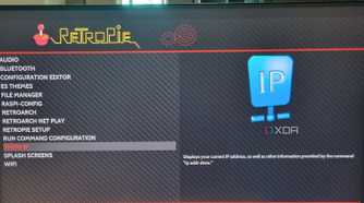 photo of a retropie checking system IP with showIP