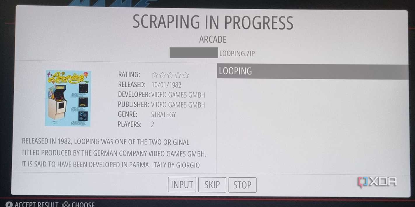 photo of retropie scraping game content