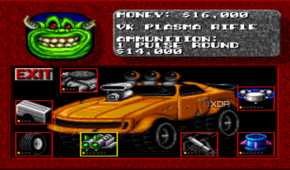 Car upgrades in the SNES game Rock n' Roll Racing.