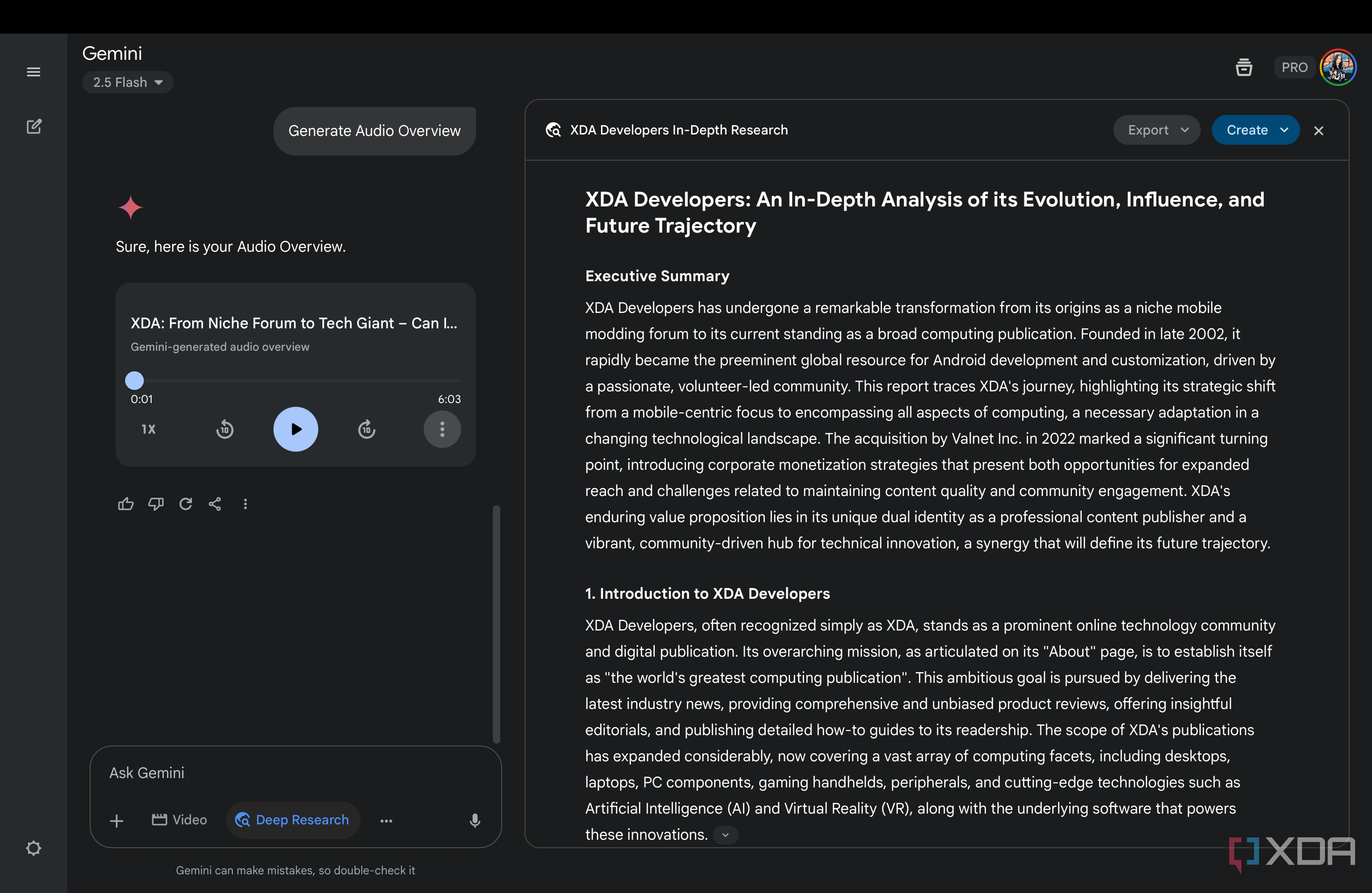 Gemini's Deep Research Audio Overview