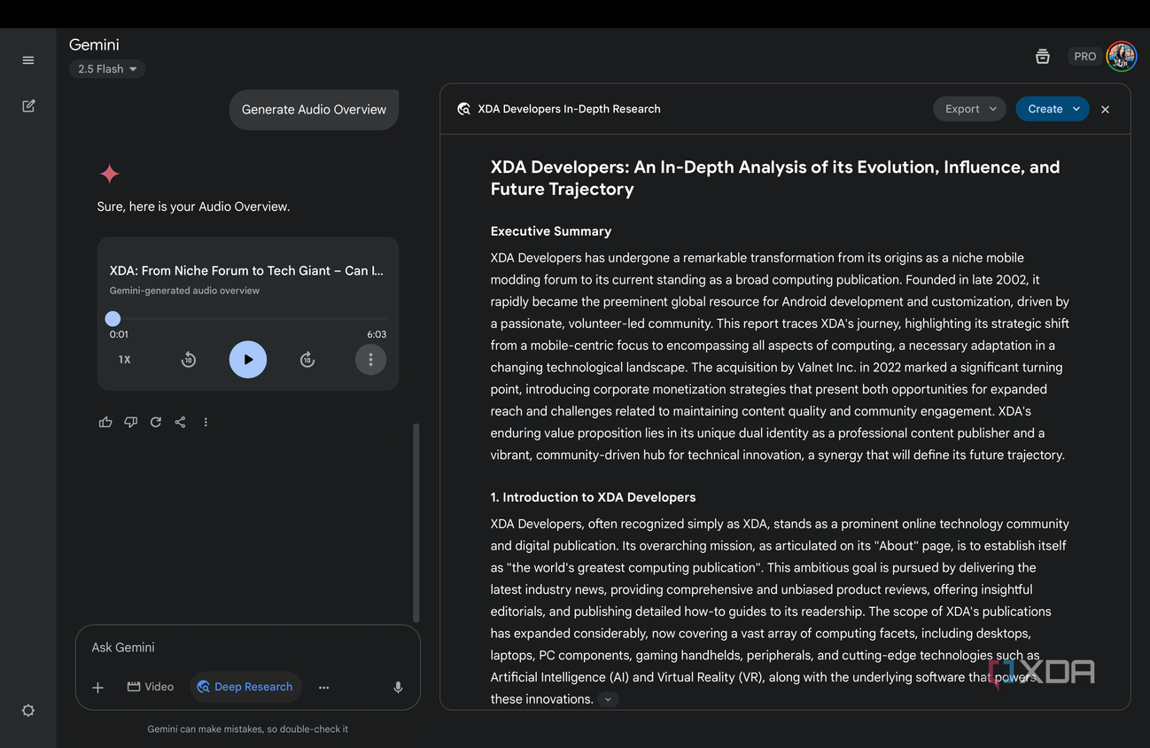 Gemini's Deep Research Audio Overview