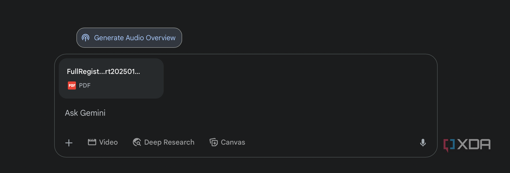 Generating an Audio Overview in Gemini