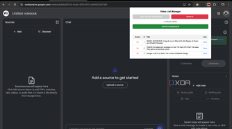 importing the YT videos to NotebookLM