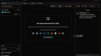 The Drive AI displaying a new project called XDA