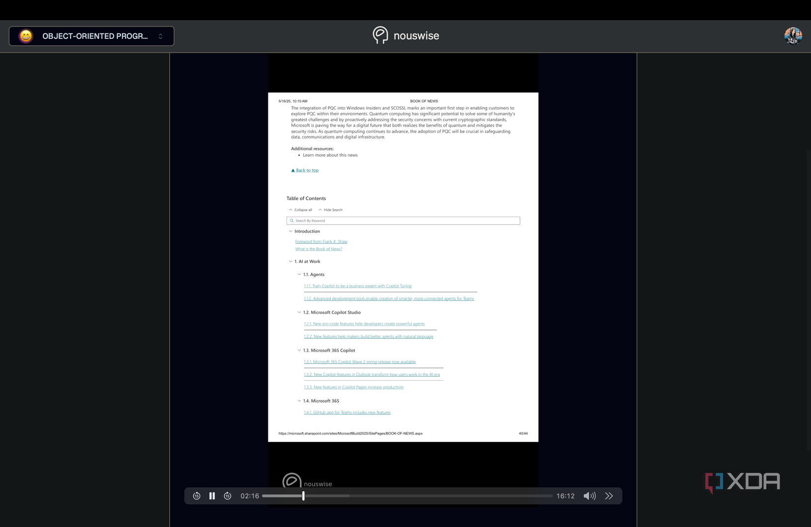 Nouswise AI podcast generated