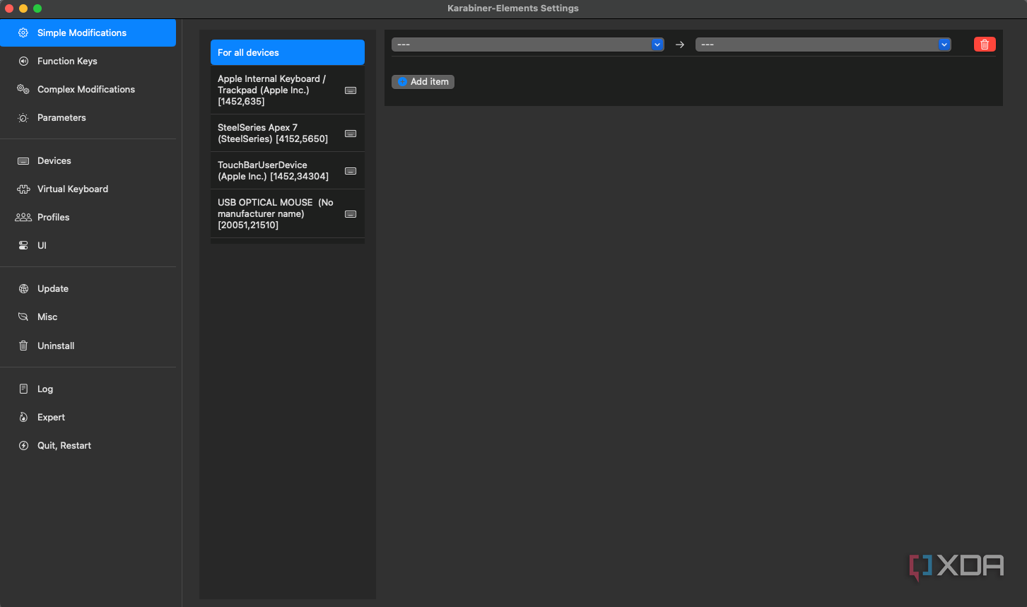 Karabiner-Elements interface screenshot remapping keyboard