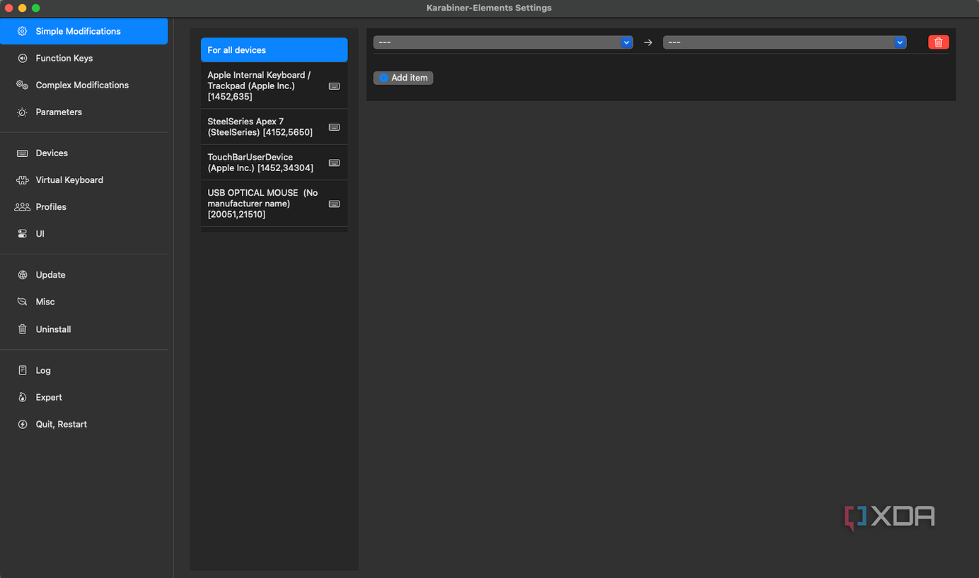 Karabiner-Elements interface screenshot remapping keyboard