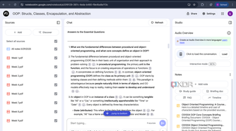NotebookLM prompt with answers to generated questions