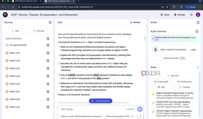 NotebookLM displaying five essential questions