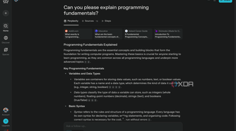 Prompting Perplexity to explain Programming Fundementals