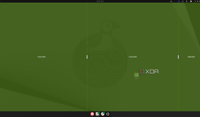 Screenshot of a Ubuntu desktop while using the Tiling Shell layout editor