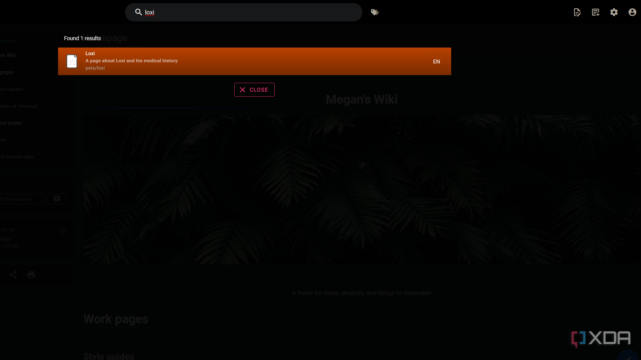 I self-hosted a personal wiki with Markdown and search support