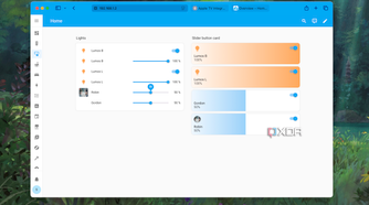 Sliders entity buttons card in Home Assistant