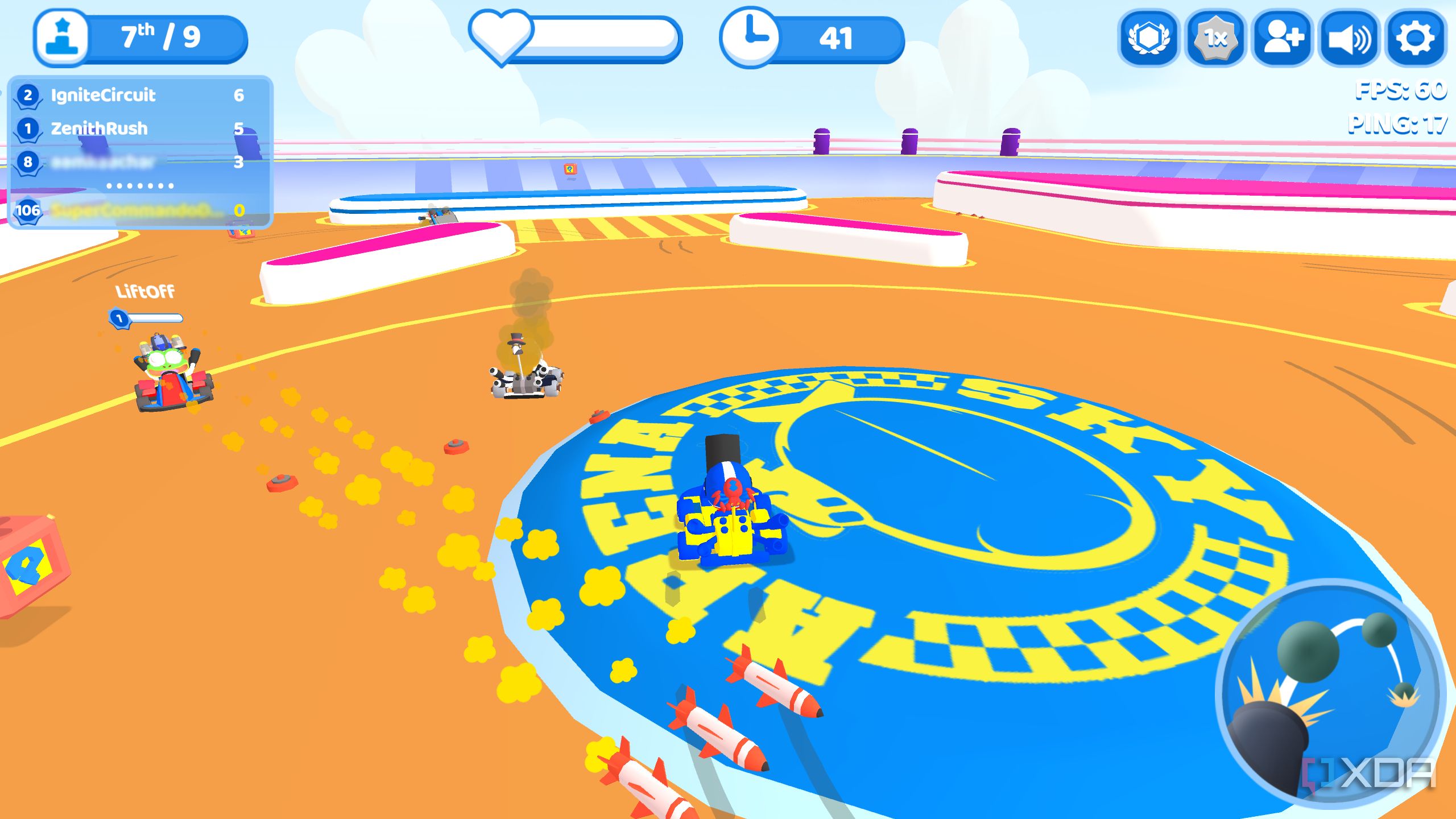 Screenshot from the game Smashkarts.io.
