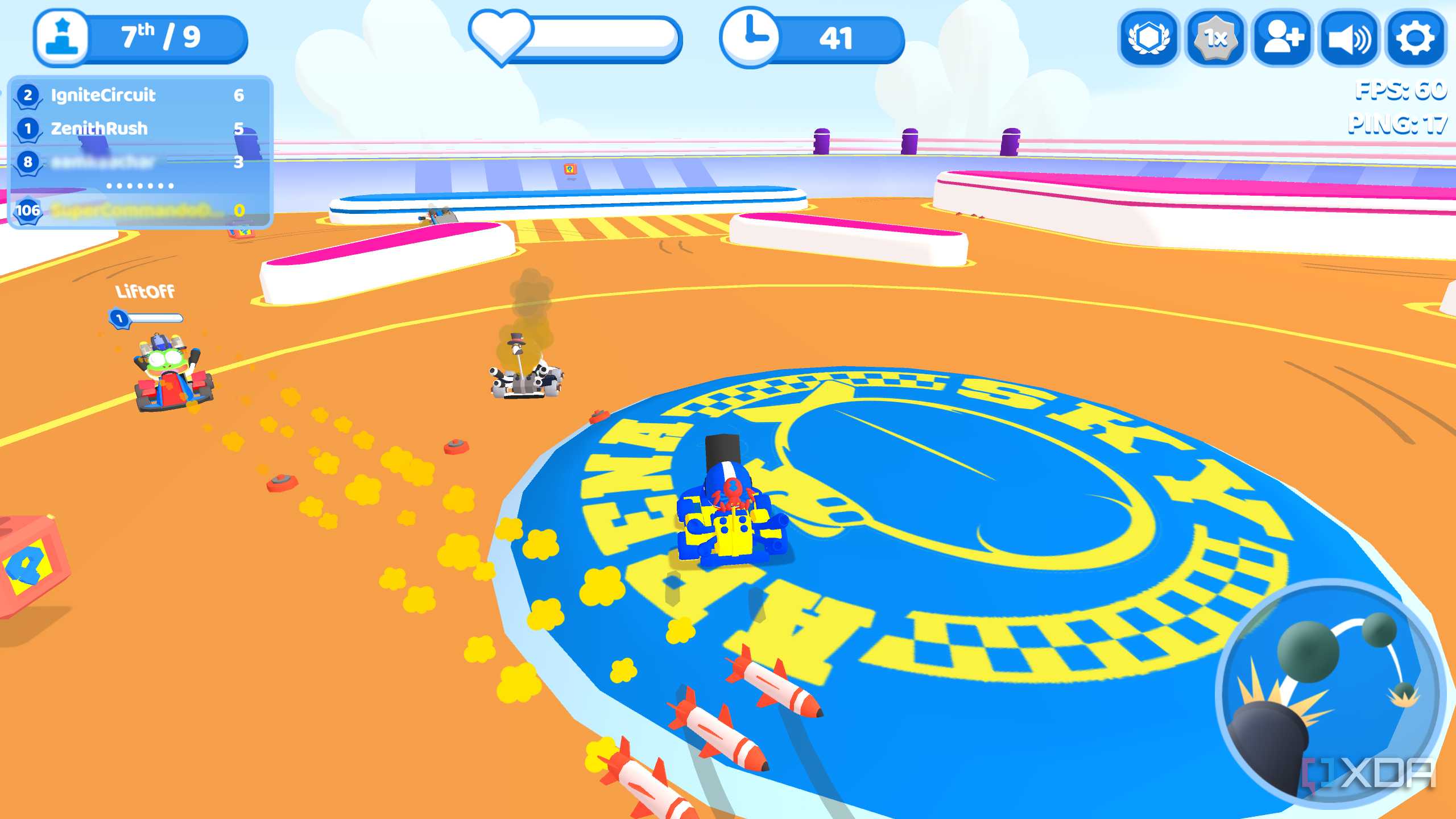 Screenshot from the game Smashkarts.io.