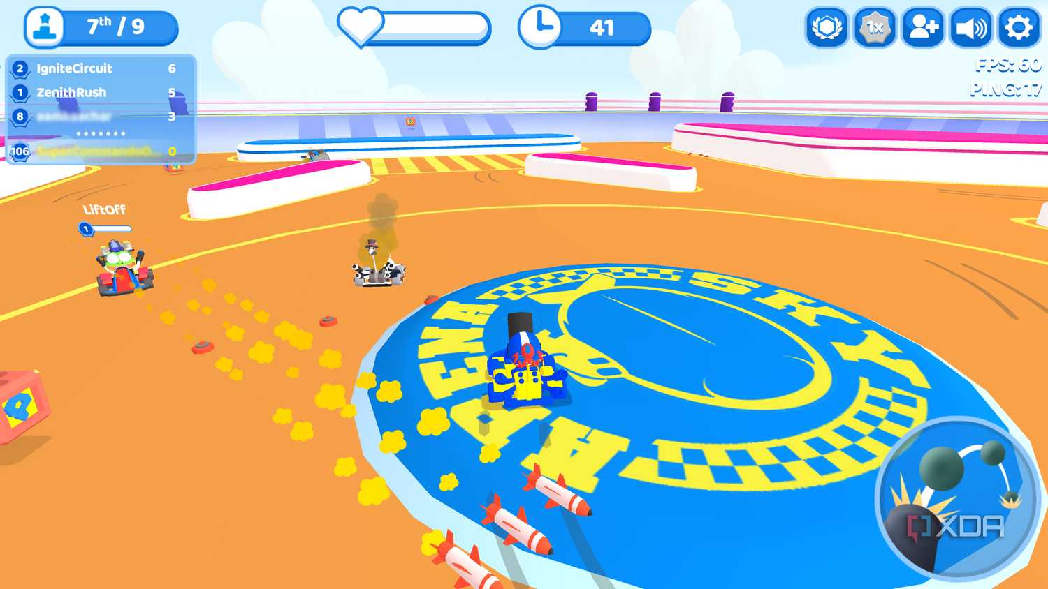 Screenshot from the game Smashkarts.io.