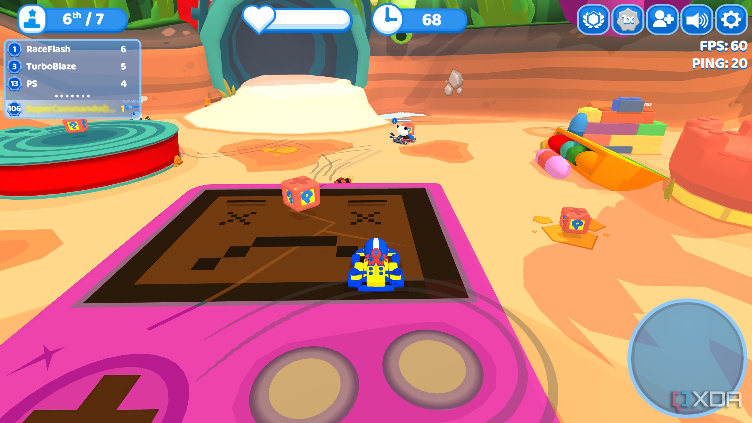 Screenshot from the game Smashkarts.io.
