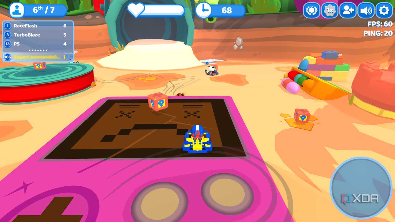 Screenshot from the game Smashkarts.io.
