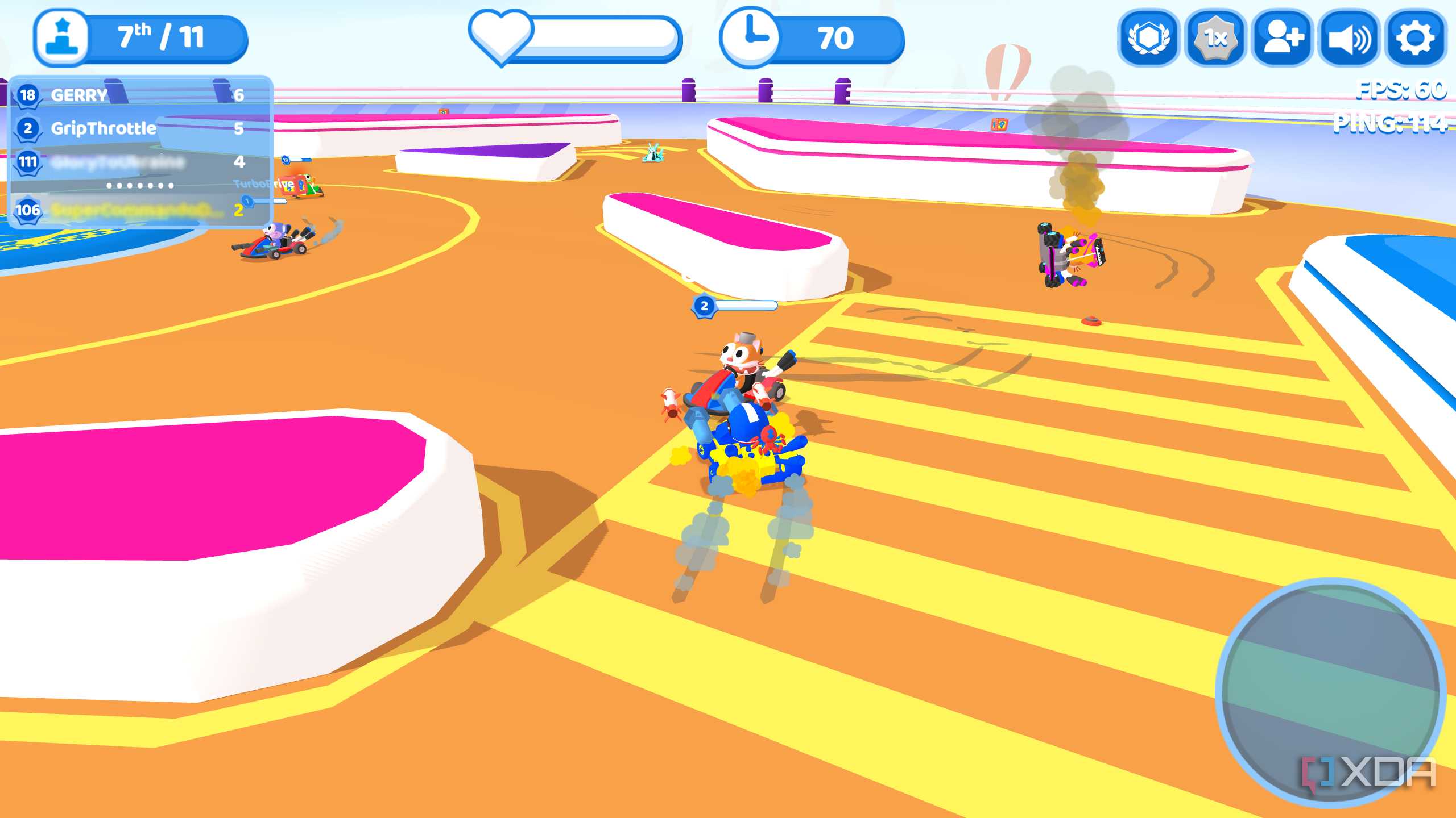 Screenshot from the game Smashkarts.io.