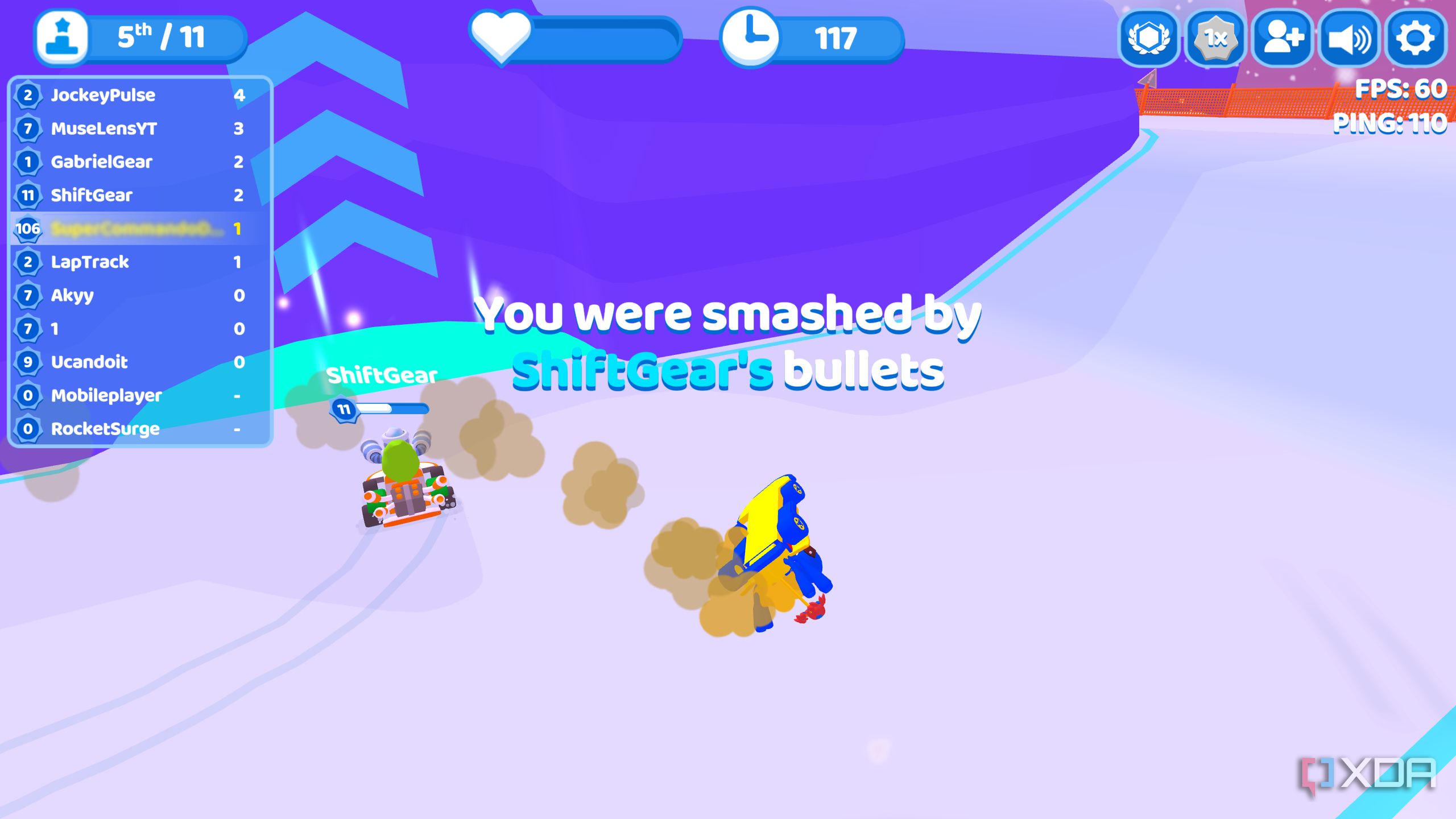 Screenshot from the game Smashkarts.io.