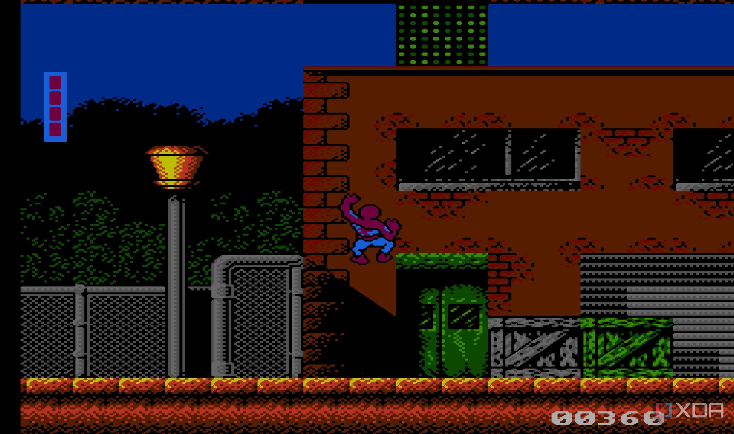 Screenshot from the NES game Spider-Man: Return of the Sinister Six.