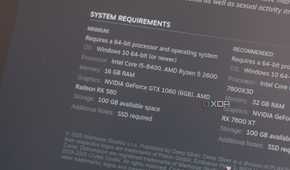 Screenshot from Steam showing requirements for a game.