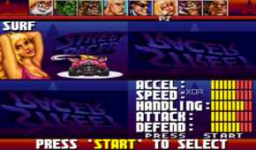 Driver select in the SNES game Street Racer.