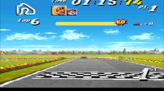 Screenshot from the SNES game Street Racer.