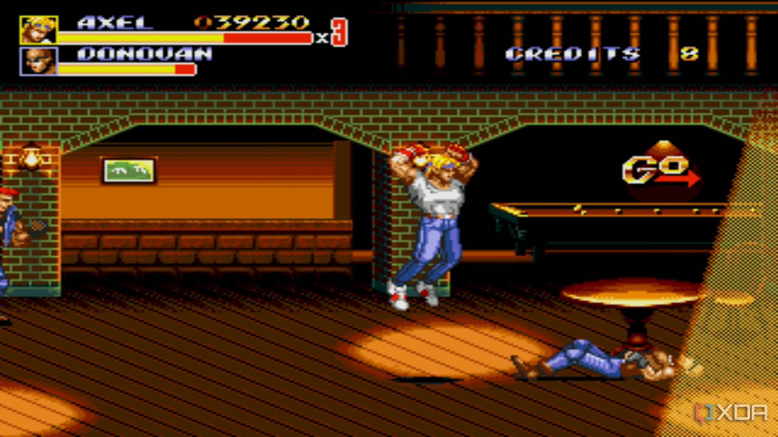 A screenshot from the arcade game Streets of Rage 2.